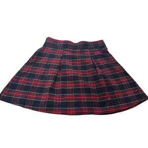 Chic Copper Key Plaid Pleated Mini Skirt Red Navy Green Sz S Schoolgirl Academia